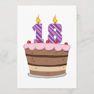 Leeftijd 18 op de Birthday Cake Kaart
