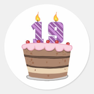 Leeftijd 19 op de Birthday Cake Ronde Sticker