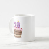 Leeftijd 20 op de Birthday Cake Koffiemok (Voorkant links)