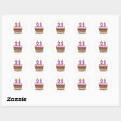 Leeftijd 21 op de Birthday Cake Ronde Sticker (Vel)