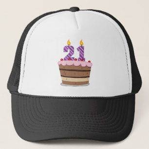 Leeftijd 21 op de Birthday Cake Trucker Pet