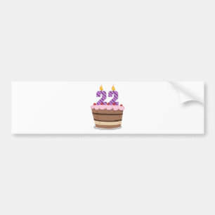 Leeftijd 22 op de Birthday Cake Bumpersticker