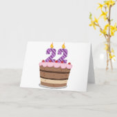 Leeftijd 22 op de Birthday Cake Kaart (Gele Bloem)