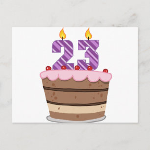 Leeftijd 23 op de Birthday Cake Briefkaart