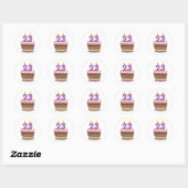Leeftijd 23 op de Birthday Cake Ronde Sticker (Vel)