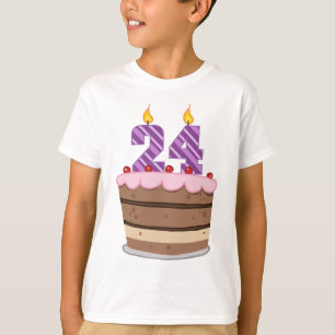 Leeftijd 24 op de Birthday Cake T-shirt