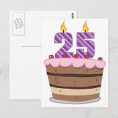 Leeftijd 25 op de Birthday Cake Briefkaart (Voorkant / Achterkant)