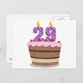 Leeftijd 29 op de Birthday Cake Briefkaart (Voorkant / Achterkant)
