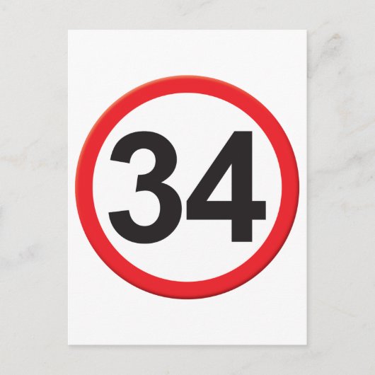 Leeftijd 34 briefkaart (Voorkant)