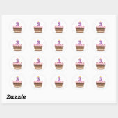 Leeftijd 3: Birthday Cake Ronde Sticker (Vel)