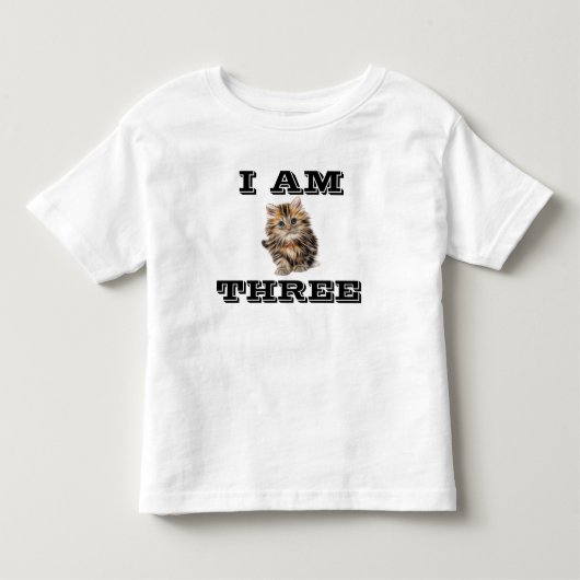 LEEFTIJD 3 (DRIE) KAT KITTEN KINDER T-SHIRTS (Voorkant)