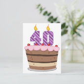 Leeftijd 40 op de Birthday Cake Briefkaart (Staand voorkant)