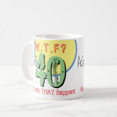 Leeftijd 40. WTF? Hoe is dat gebeurd! Koffie Mok (Voorkant links)