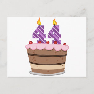 Leeftijd 44 op de Birthday Cake Briefkaart
