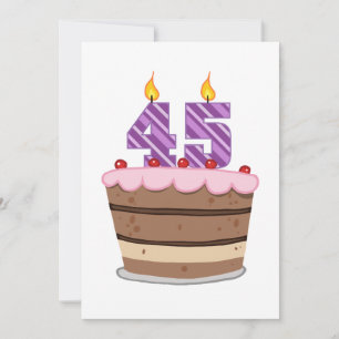 Leeftijd 45 op de Birthday Cake Kaart