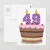 Leeftijd 49 op de Birthday Cake Briefkaart (Voorkant / Achterkant)