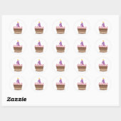 Leeftijd 4 op de Birthday Cake Ronde Sticker (Vel)
