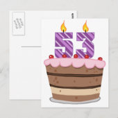 Leeftijd 53 op de Birthday Cake Briefkaart (Voorkant / Achterkant)