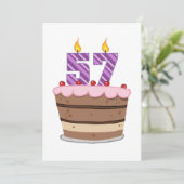 Leeftijd 57 op de Birthday Cake Kaart (Staand voorkant)