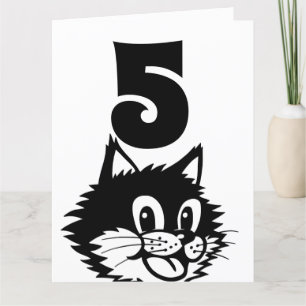 LEEFTIJD 5 BIRTHDAY CAT-KAART BEDANKKAART
