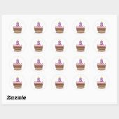 Leeftijd 5 op de Birthday Cake Ronde Sticker (Vel)