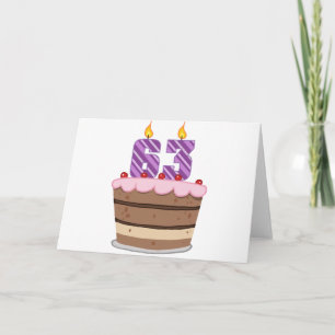 Leeftijd 63 op de Cake van de Verjaardag Kaart