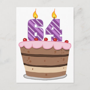 Leeftijd 64 op de Birthday Cake Briefkaart