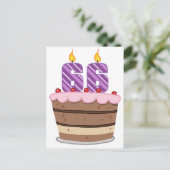 Leeftijd 66 op de Birthday Cake Briefkaart (Staand voorkant)
