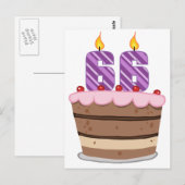 Leeftijd 66 op de Birthday Cake Briefkaart (Voorkant / Achterkant)