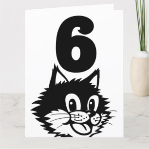 LEEFTIJD 6 BIRTHDAY CAT-KAART BEDANKKAART