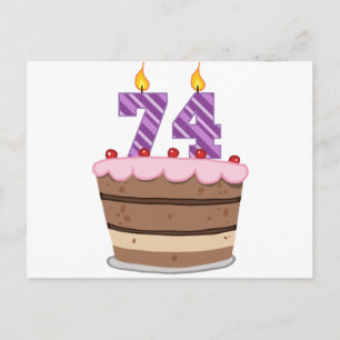 Leeftijd 74 op de Birthday Cake Briefkaart