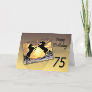 Leeftijd 75, de kaart van de Verjaardag met het