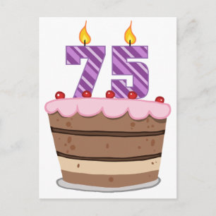 Leeftijd 75 op de Birthday Cake Briefkaart