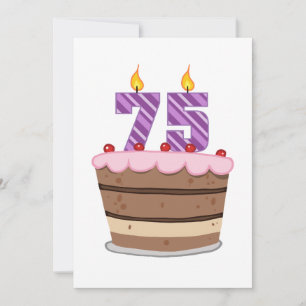 Leeftijd 75 op de Birthday Cake Kaart