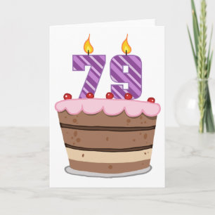 Leeftijd 79 op de Birthday Cake Kaart