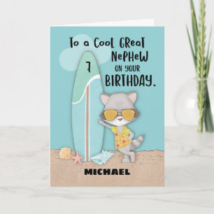 Leeftijd 7 Great Nephew Birthday Beach Kaart