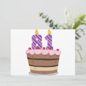 Leeftijd 81 op de Birthday Cake Kaart (Staand voorkant)