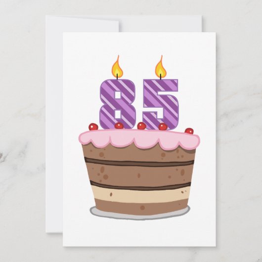 Leeftijd 85 op de Birthday Cake Kaart (Voorkant)