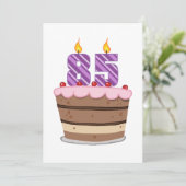 Leeftijd 85 op de Birthday Cake Kaart (Staand voorkant)