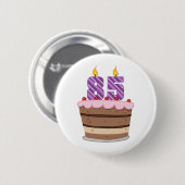 Leeftijd 85 op de Birthday Cake Ronde Button 5,7 Cm (Voorkant /achterkant)