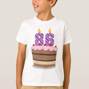 Leeftijd 86 op de Birthday Cake T-shirt