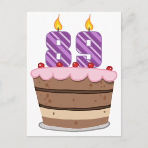 Leeftijd 89 op de Birthday Cake Briefkaart