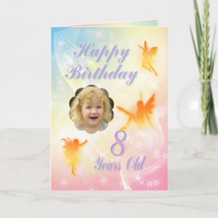 Leeftijd 8, bloem fee verjaardagskaart kaart