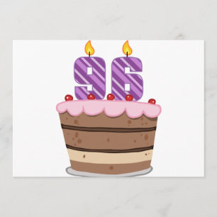 Leeftijd 96 op de Birthday Cake Kaart