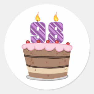 Leeftijd 98 op de Birthday Cake Ronde Sticker