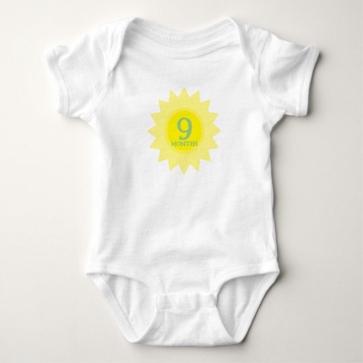 LEEFTIJD BABY IN MAANDEN ZONBLOEM ROMPER (Voorkant)