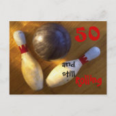 Leeftijd bowling verjaardag aanpassen briefkaart (Voorkant)