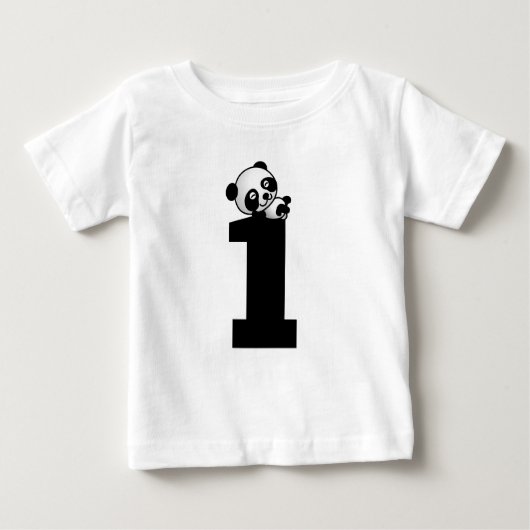 Leeftijd één (1) verjaardag Panda Beer T-Shirts (Voorkant)