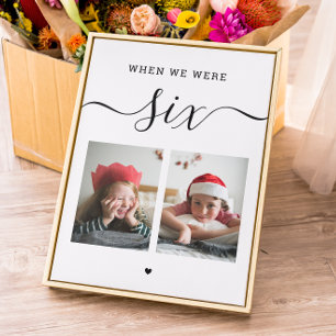 Leeftijd en foto. Zwart wit trouwtafel nummer Bedankkaart