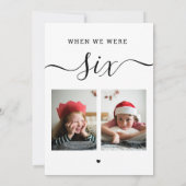 Leeftijd en foto. Zwart wit trouwtafel nummer Bedankkaart (Achterkant)